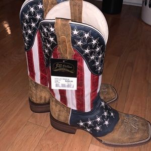 American patterned leather boots